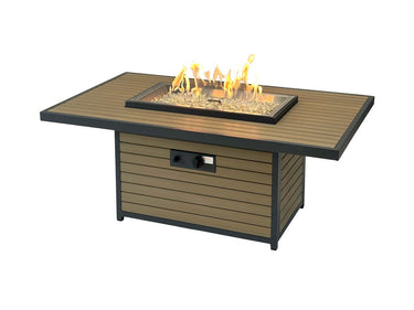 Brooks Rectangular Taupe Gas Fire Pit TableBRK-1224-19-K